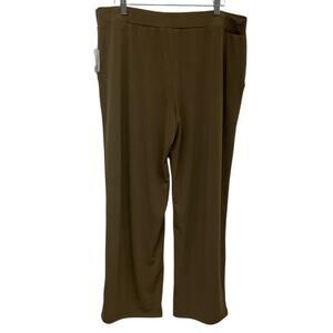 Susan Graver Petite Liquid Knit Pull On Pants Brown Women's Size 1XP NWOT